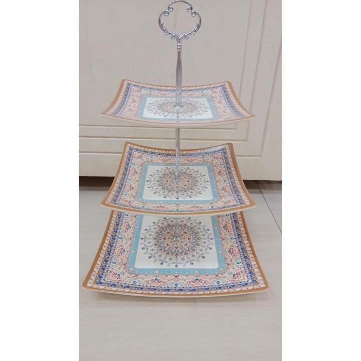 Cake Stand 3-Tier Melamine Cake Stand Creative Dessert Table Detachable Cupcake Display Stand Wedding Party Pastry Serving Plate Fruit Plate Dessert Stand