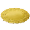GOLDEN COLOR LACE PAPER DOILIES CRAFT TABLE DECORATION DOILIES - 5.5 INCH. 