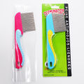 New Cat Comb Dog Comb Stainless-Steel Needle Pet Comb Flea Comb Seahorse Long Needle Double-Edged Fine-Toothed Comb Naked. 