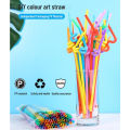 100PCS Multicolor Plastic Straws Kitchen Beverage Disposable Drinking Straw Cocktail Wedding Party Accessories. 