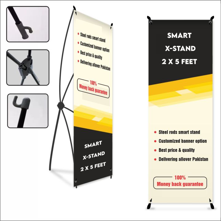 X stand banner Flex Standee - Display Stand 2x5 feet for Marketing Promotions - Flex Standee - X Display Stand without PanaFlex