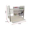 Kitchen Organizer Rack with Water Storing Tray, Plate & Dish Rack Utensil Basket. 
