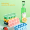 Food Grade 8 Grid Ice Cube Tray with Lid for Home Kitchen Ice Cube Household Silicone Ice Tray with Lid Ice Making Mold Refrigerator Ice Making Box Small Ice Cube Tray. 