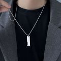 Fashion Unique Charm Fade Free Titanium Steel Rectangle Pendant Couple 26 A-Z Letters Fashion Jewelry Style Necklace Sweater Chain Men Necklace. 
