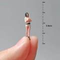 1/64 Girl Model Role Play Figure Realistic Character Model for Fairy Garden DIY Scene Train Layout. 