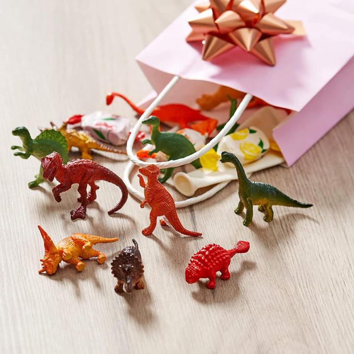 Tiny World Jurasic Park Rubber Dinosaur Toys - Wild Animal Figure Jungle Zoo Dinosaurs Animals Toy Set For Kids Boys Girls Baby Fun Play Toy