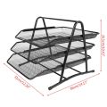 3 Tier Document Tray Metal Mesh Document Rack File Holder Letter Tray for Home Office Desk Organizer Supplies. 
