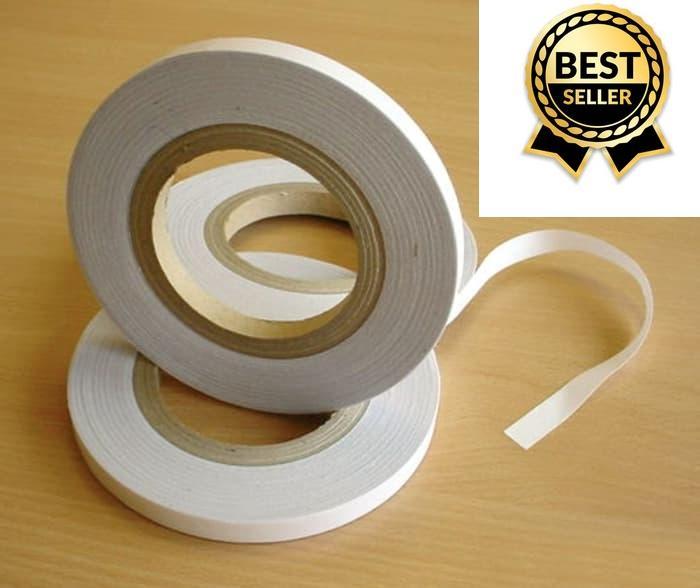 Pack of 3 Super Strong Powerful Adhesive Double Sided Tissue Tape For Mounting Fixing Pad Sticky - 5 mm - White