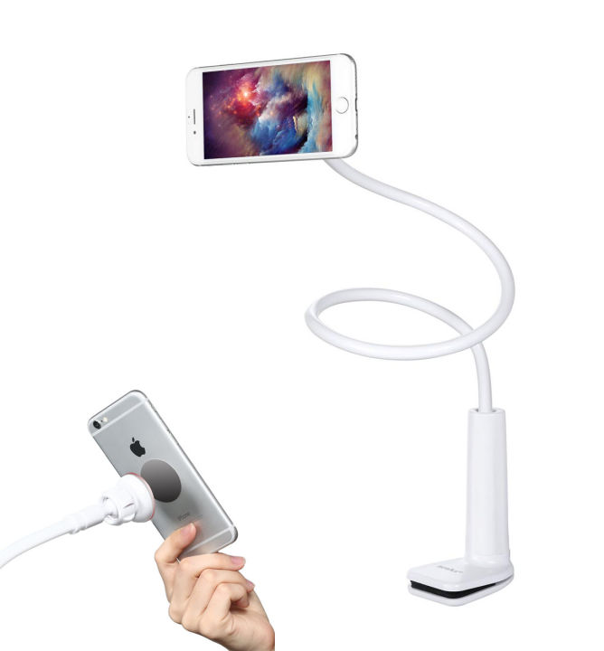 Meiyi Magnetic Phone Holder Bed Flexible Arm Lazy Mobile Phone Holder Stand Compatible for Bed Desk Table Snake Style Long Foldable Mobile Holder Stand