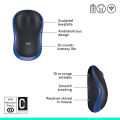 Logitech M185 Wireless Mouse (Blue) with USB Mini Receiver, Compatible with PC, Mac, Laptop. 