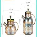 Water bottles Set 1000ml  French Amber Color Diamond Kawaii Teapot Kettle Cup Thermal Pots Set Kitchen Accessories Gift. 