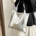 New Chic Large Handbag Women Shopping Shoulder Bag Simple PU Leather Totes Bags Shiny Casual Female Purse Girls Clutch Party Bag. 