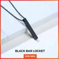 Black Vertical Bar Necklace/Locket/Chain for Men/boys. 