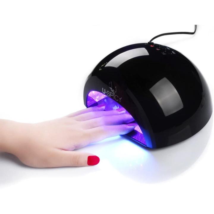 LED Nail Lamp, USpicy LED Brioche Gel & Gelish Light/Polish Dryer (Black 12W) Handy Portable Manicure