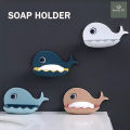 Fish Shape Cute Soap Plastic Dish Adhesive Waterproof Wall Mounted Bar Soap Dish Holder Organizer Rack Hanging Bathroom Soap Tray | (random color).. 