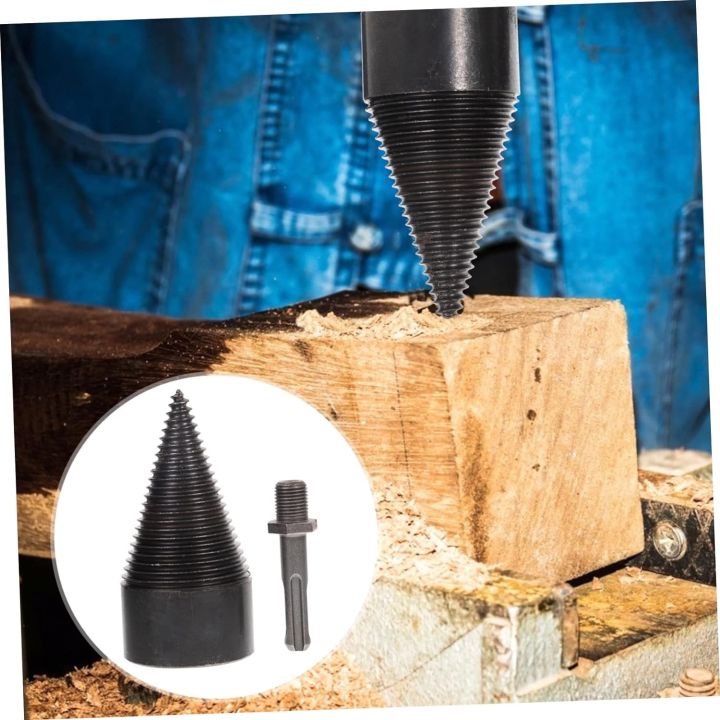 42 mm Firewood Log Splitter Drill Bit, Hex Shank Wood Splitter Drill bit, Portable Heavy Duty Drill Screw Cone Driver for Cutting Hickory, Oak, Sycamore, Walnut