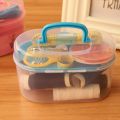 Stitching Tools Clear Plastic Sewing Kit Box Small Craft Sewing Supplies With Organizer Travel Plastic Storage Box Sewing Accessories - Needle Threading Machine Not Included. 
