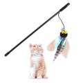 Funny Simulation Insect Cat Teaser Stick Detachable with Bell Cat Feather Toy Random Color Bite Resistant Pet Interactive Toy for Self Happy. 