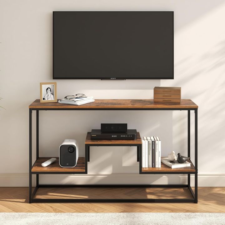 TV Stand, Large Media Stand for 65 Inch TV, Modern 3-Tier Entertainment Center with Shelves, Media Console Table for Living Room, Bedroom
