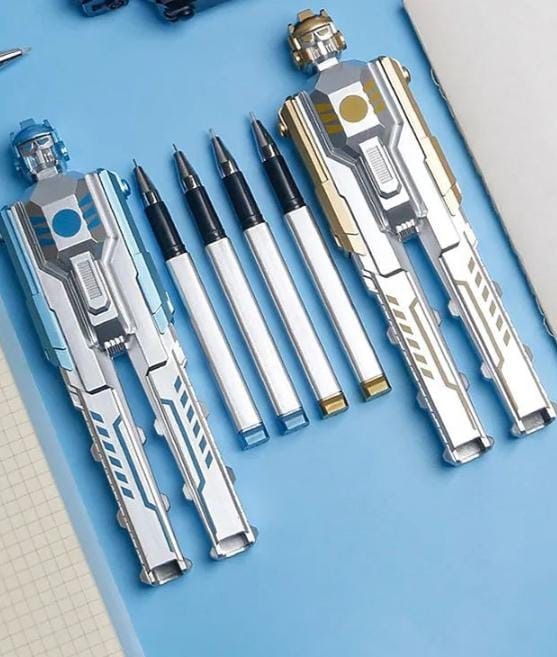 Robot Shape Transformer with Two (2) Gel Pen Beautiful Gift for Boys & Girls Toy Stationery item