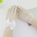 Elegant Mesh Bow Wedding Flower Girls Gloves Birthday Ceremony Party Lace Pearl Child Girl Princess Gloves. 