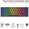RGB Gaming Keyboard - Mechanical Keyboard Blue Switch Wired/Wireless Mini RGB Keyboard 61 Keys With Out Numpad - RGB Light Mechanical Keyboard Black/White - Detachable TYPE-C Wired/Wireless For Professional Gaming - Compatible With PC & Laptop. 