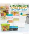 Stackable & Space Savvy Pocket Block Container Set Of 6 Pcs. 