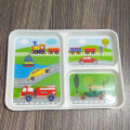 Melamine 3-Section Divided Plate Made Of Durable Material And Perfect For Kids. 