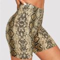 Fashion Leopard grid Print Women's shorts cycling Casual Snake Print Women cycling High waist shorts femme. 