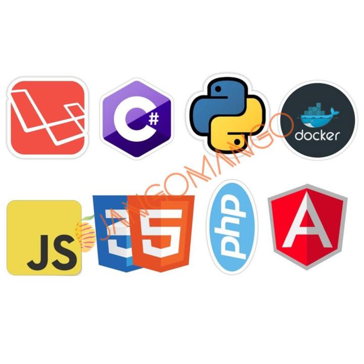 6 Pcs New Programming Languages Logo Stickers Mini Pack for Laptop Desk Notebook Phone DIY Stickers - JangoMango Store