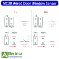 MC-38 MC38 Wired Door Window Sensor 30mm Wire Lengthen Randomly Magnetic Switch Home Alarm System for arduino by electrica. 