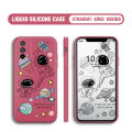 BILI for Realme GT 5G Back Cover Earth Planet Astronauts Multicolor Liquid Silicone Phone Case Soft Square Lens Protection Phone Cases. 