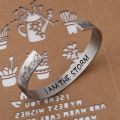 Inspirational I Am The Storm Bracelets for Women Mom Personalized Gift for Her Engraved Mantra Cuff Bangle Birthday Jewelry. 