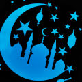 1Set EID Mubarak Blue Light Luminous Wall Sticker Ramadan Star Moon Glow Decoration Islamic Muslim Festival Children Room Decor. 