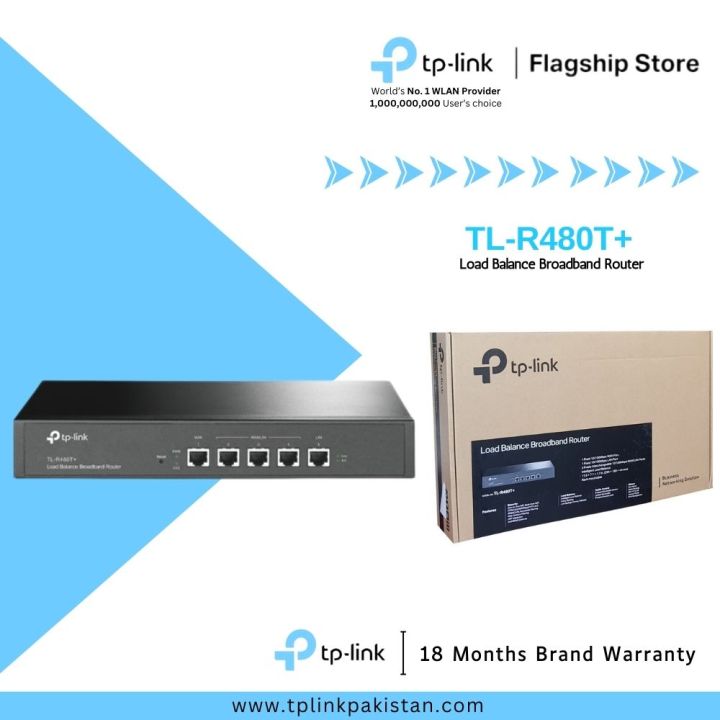 TP-Link Load Balance Routers TL-R480T+ Load Balance Broadband Router - 18 Months Brand Warranty