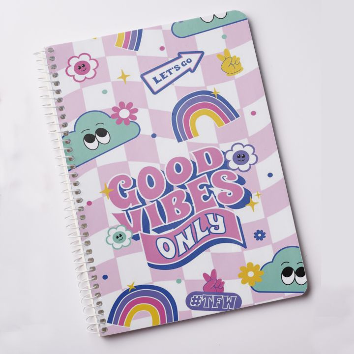 Good Vibes Only Notebook for Students Abstract Design Notepad
