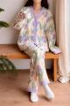Winter Night Suit for Girls & Women – Cotton Jersey Pajama Set – Girls Sleepwear Women Nightwear – Multicolor Avocado Floral Print Summer Lounge Wear – Two pieces  For Women. 