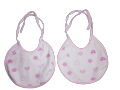 Pack of 2 Newborn Baby Bibs - Pure Cotton Round Shape Tie Knot Bib for Babies - Small Feeding Drool Saliva Bibs for Infants (0-6 Months) - Newborn Baby Bib (Tie Knot Bibs for Babies) Round Shape Small Bibs. 