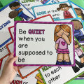 15 Pcs Educational Learning Cards For Children Classroom Rules Posters Chart Montessori Early Education English Learning Toys Kindergarten Classroom Learning Wall Chart. 