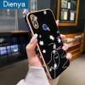 dienya For Realme 3 Pro 3i Realme X Lite Case Fashion Popular Line Girl Camera Plating Side Edge Square Phone Cases Full Lens Back Cover Camera Protect Softcase. 