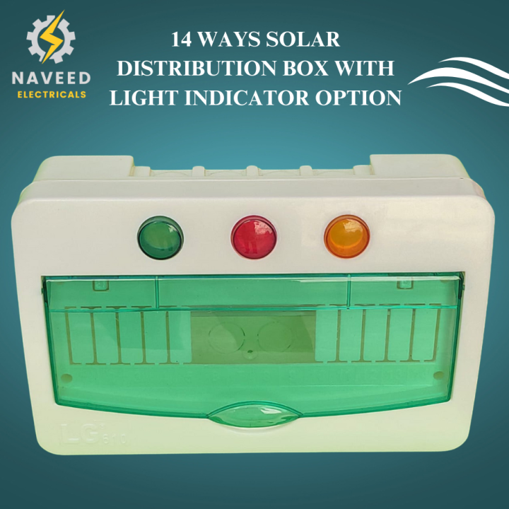 LG 14 Way Electrical Distribution Box -  Solar Distribution Box 14 Ways With Light Indicator