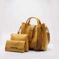 3 pcs  Pu Leather Gray Colour Bags For Womens-Shoulder Bags/Hands Bags-. 