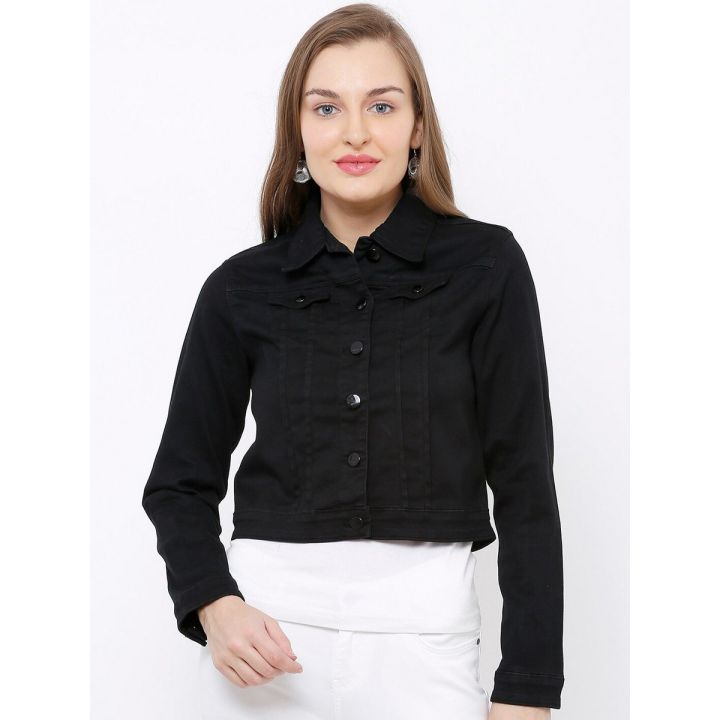 HOME SHOPPING 5   Kraus Jeans Women Black Solid Denim Jacket