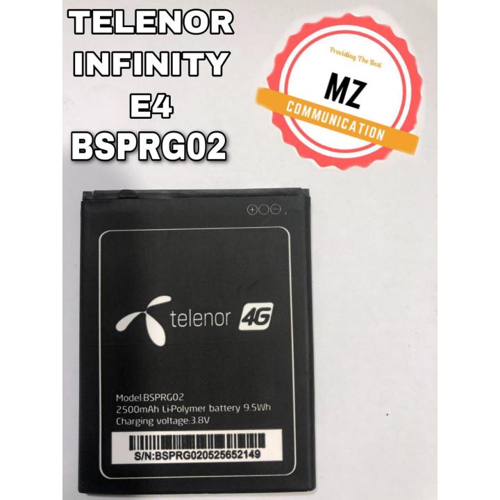 TELENOR INFINITY E4 / BSPRG02 BATTERY INFINITY E4 BATTERY WITH 2500MAH CAPACITY BRAND NEW ORIGINAL BATTERY FOR TELENOR INFINITY BSPRG02 E4 BATTERY