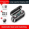 Topewon F9 Wireless Earphone IPX7 Waterproof Earbuds LED Display Built In HD Mic Headphone with 2000mAh Power. 