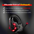 FunBug Hot-Selling Wired Gaming Headphones Rgb with Built-in Mic for Pubg Mobile, Computer, Android, PC, PS4, Laptop, Xbox, PS5, Nintendo Switch - 3.5mm & USB Plug Stereo Sound Bass Head Phone Headset with Noise Cancelling Microphone. 