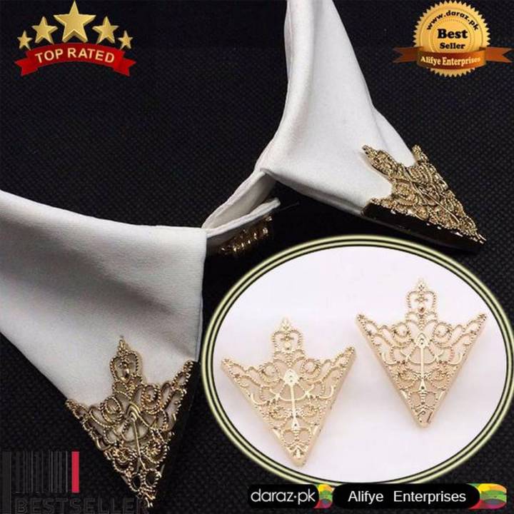 Fashion Pin Brooch - 1 Pair Shirt Collar Pin Jewelry Men Suit Brooch Pins Accessaries Cheap Hollow Out V-Shape Brooches