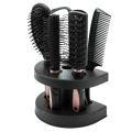 5Pcs Hair Brushes Comb Set Women Ladies Hair Care Massage Hairbrush With Mirror And Stand Pink. 