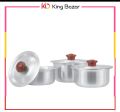 Baby Pot Set Small Aluminum Pots and Pans - 6 Pc Set Metal Finish Cookware for Kitchen. 