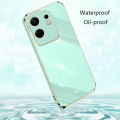 Biruiqu for Infinix Zero 30 4G Back Cover Luxury 6D Plating Frame Shiny Bling Phone Pounch Soft Silicone Square Phone Case. 